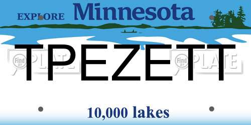 TPEZETT Minnesota License Plate