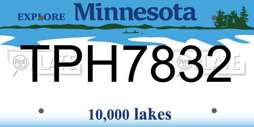 TPH7832 Minnesota License Plate