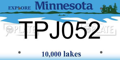 TPJ052 Minnesota License Plate