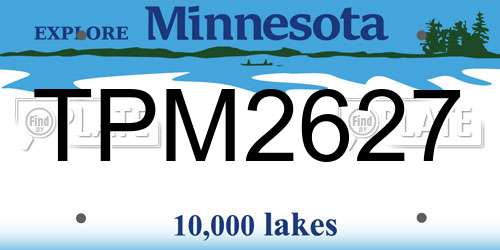 TPM2627 Minnesota License Plate
