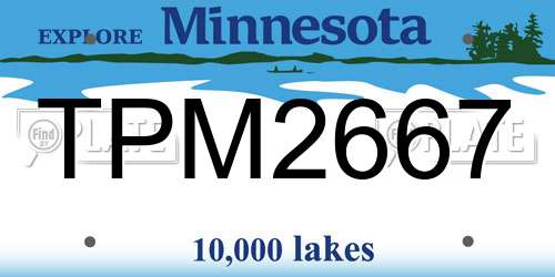 TPM2667 Minnesota License Plate