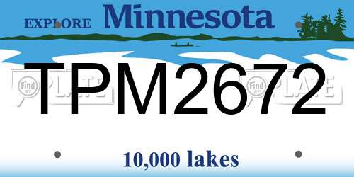 TPM2672 Minnesota License Plate