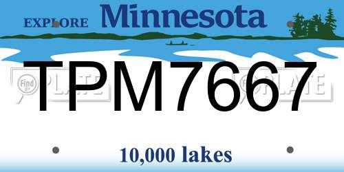 TPM7667 Minnesota License Plate