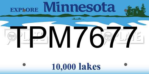 TPM7677 Minnesota License Plate