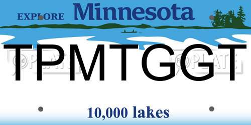 TPMTGGT Minnesota License Plate