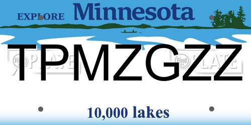 TPMZGZZ Minnesota License Plate