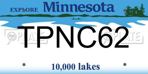 TPNC62 Minnesota License Plate