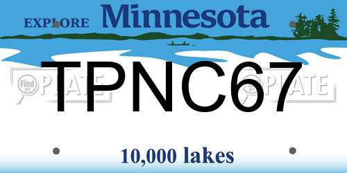 TPNC67 Minnesota License Plate