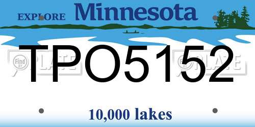 TPO5152 Minnesota License Plate