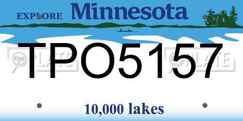 TPO5157 Minnesota License Plate