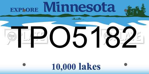 TPO5182 Minnesota License Plate