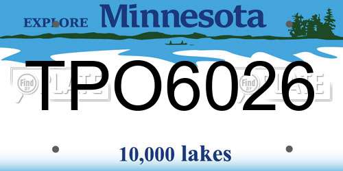 TPO6026 Minnesota License Plate