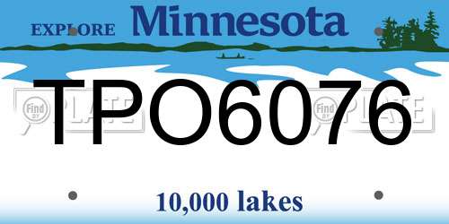 TPO6076 Minnesota License Plate