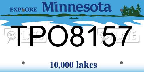 TPO8157 Minnesota License Plate