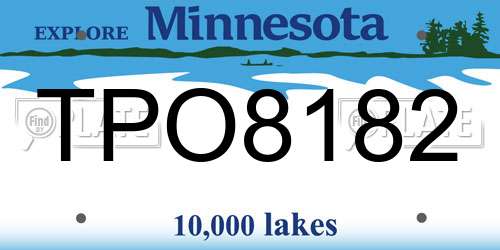 TPO8182 Minnesota License Plate
