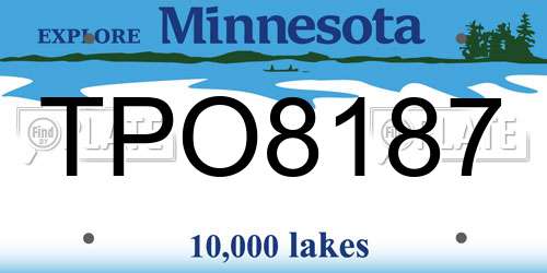 TPO8187 Minnesota License Plate