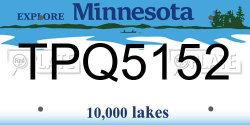 TPQ5152 Minnesota License Plate