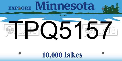 TPQ5157 Minnesota License Plate
