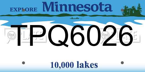 TPQ6026 Minnesota License Plate