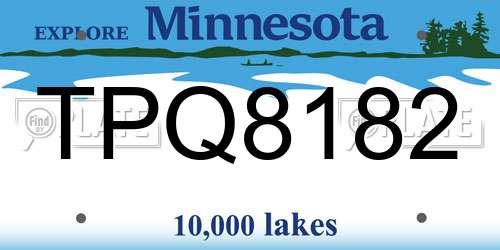 TPQ8182 Minnesota License Plate