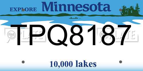 TPQ8187 Minnesota License Plate