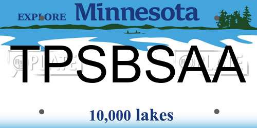 TPSBSAA Minnesota License Plate