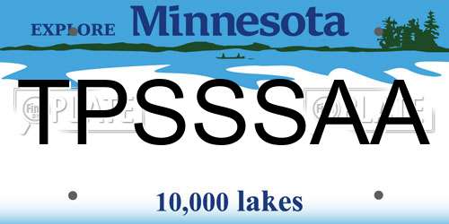 TPSSSAA Minnesota License Plate