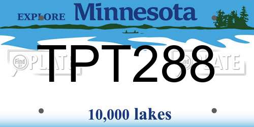 TPT288 Minnesota License Plate
