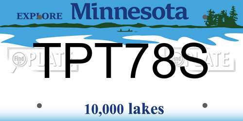TPT78S Minnesota License Plate