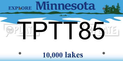 TPTT85 Minnesota License Plate