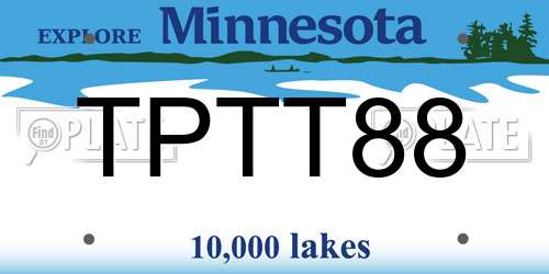 TPTT88 Minnesota License Plate