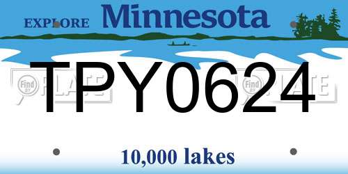 TPY0624 Minnesota License Plate