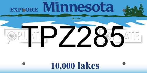 TPZ285 Minnesota License Plate
