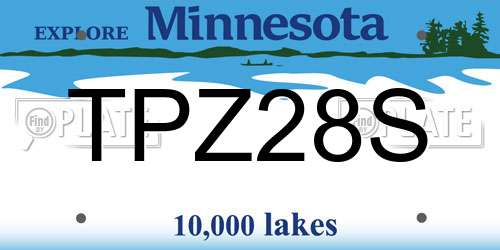 TPZ28S Minnesota License Plate