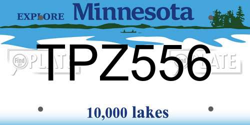 TPZ556 Minnesota License Plate