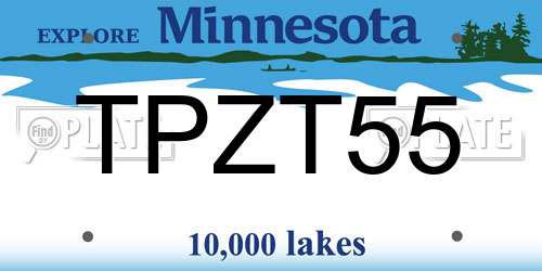 TPZT55 Minnesota License Plate