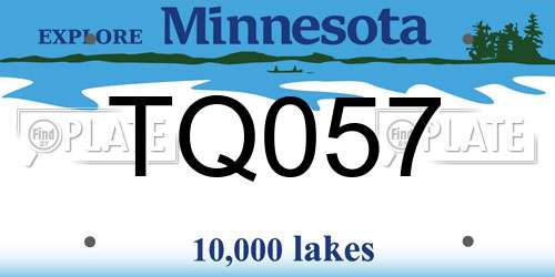 TQ057 Minnesota License Plate