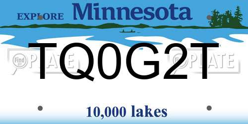TQ0G2T Minnesota License Plate