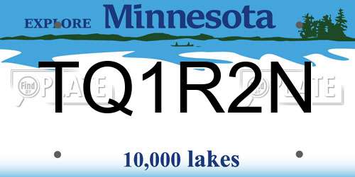 TQ1R2N Minnesota License Plate