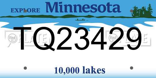 TQ23429 Minnesota License Plate