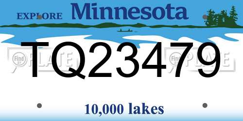 TQ23479 Minnesota License Plate