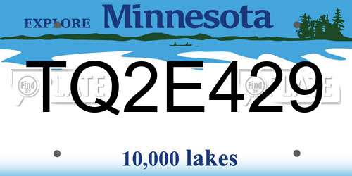 TQ2E429 Minnesota License Plate