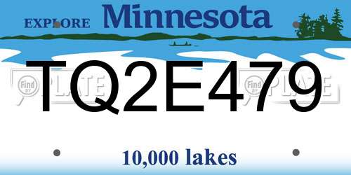 TQ2E479 Minnesota License Plate