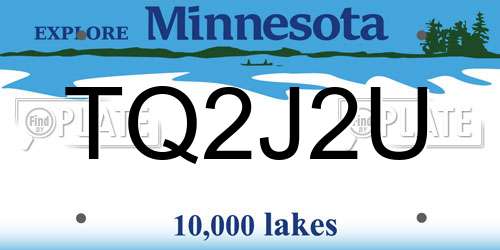 TQ2J2U Minnesota License Plate