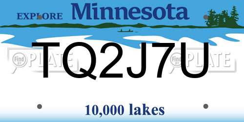 TQ2J7U Minnesota License Plate