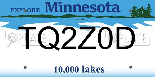 TQ2Z0D Minnesota License Plate