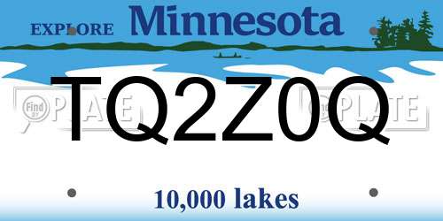 TQ2Z0Q Minnesota License Plate
