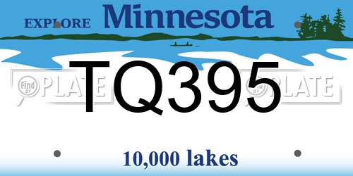 TQ395 Minnesota License Plate