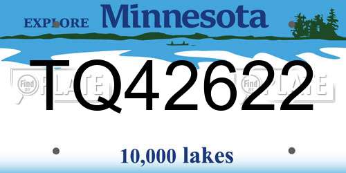 TQ42622 Minnesota License Plate