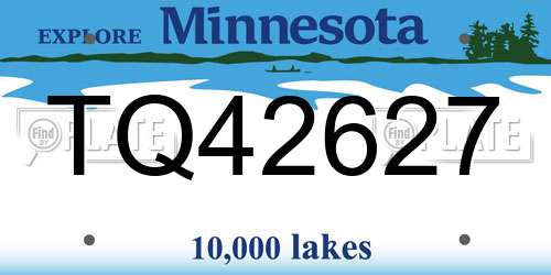 TQ42627 Minnesota License Plate